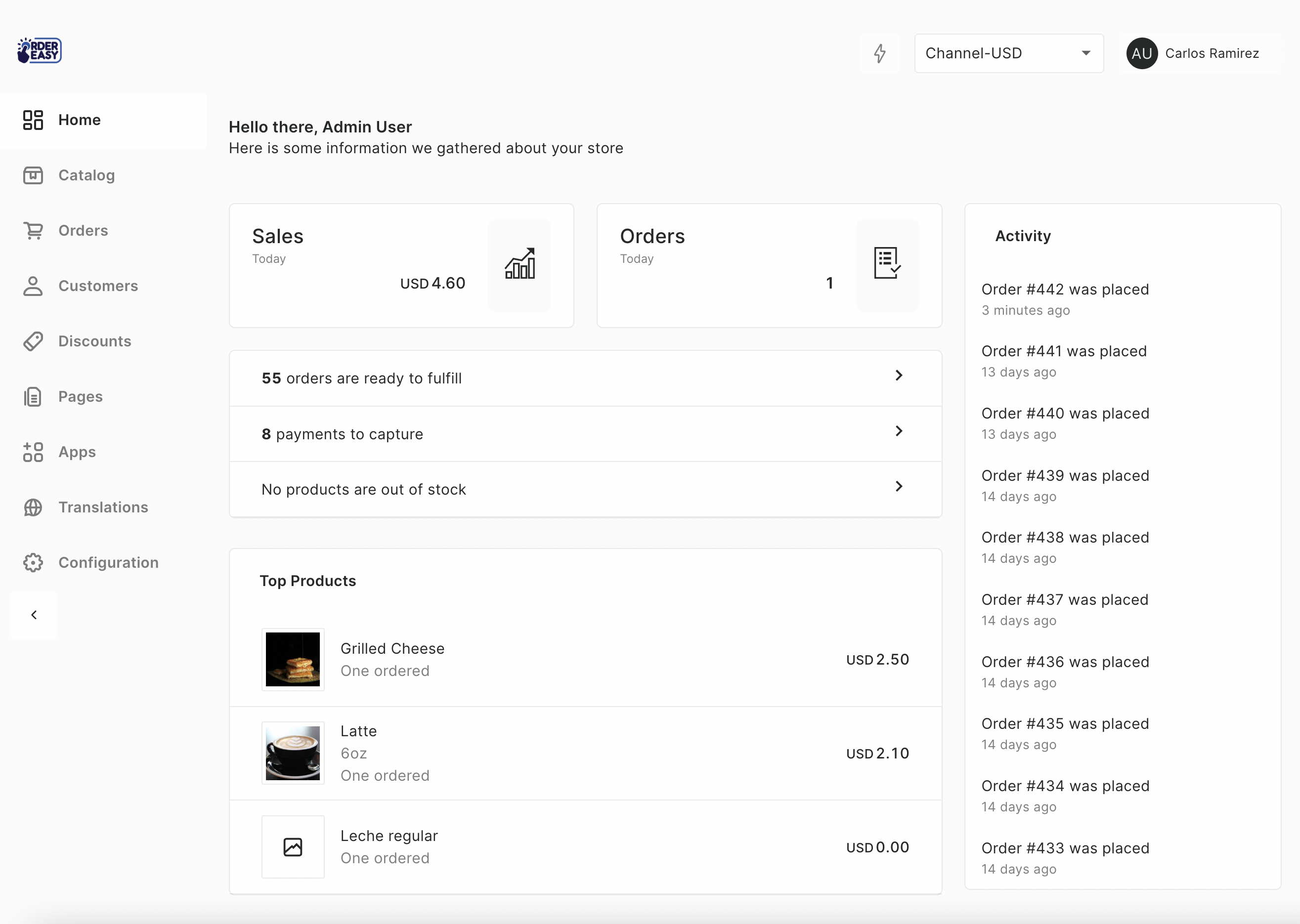 OrderEasy Dashboard